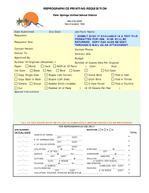Fillable Online REPROGRAPHICS PRINTING REQUISITION - PSUSD Fax Email ...