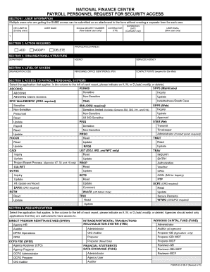 Payroll Personnel Security Access Request