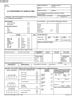 Request for Copying/Duplicating Services