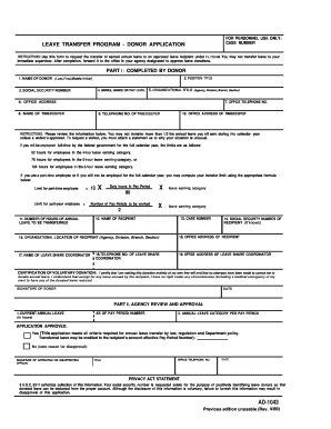 US Federal Leave Transfer Donor Application