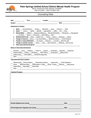 Counseling Note