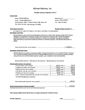 Provider Services Proposal