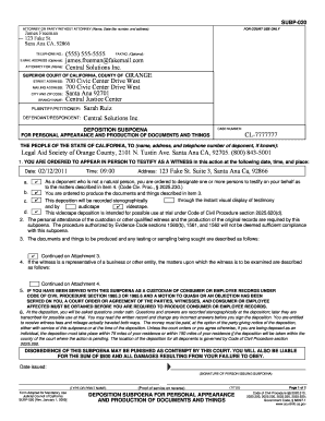California Deposition Subpoena