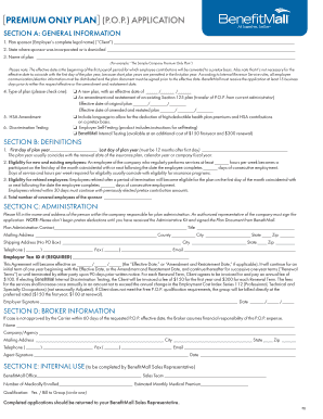 Premium Only Plan Application
