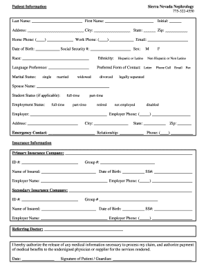 Patient Information Form