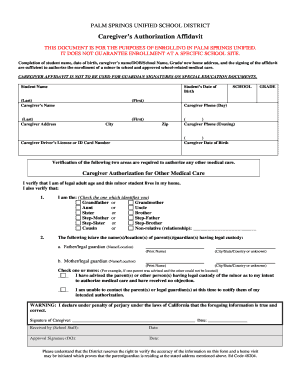 Caregiver Authorization Affidavit