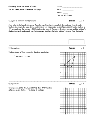 Geometry Skills Test Practice