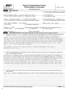 IRS Form 8937 Report of Organizational Actions