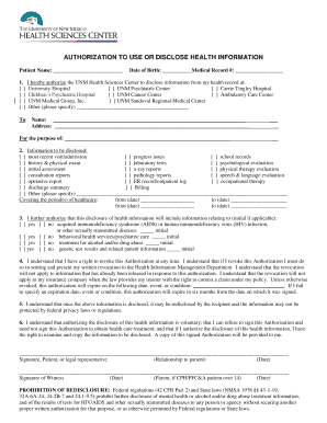 Authorization to Use or Disclose Health Information