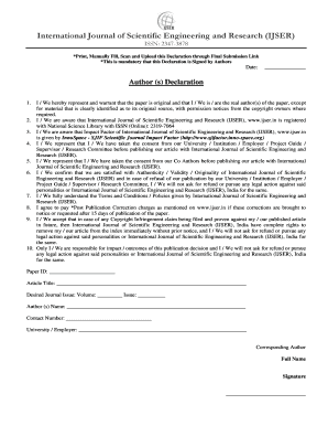 Author Declaration Form for IJSER
