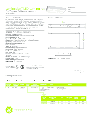 GE Lumination AC Series Recessed Architectural LED Luminaire Specification Sheet