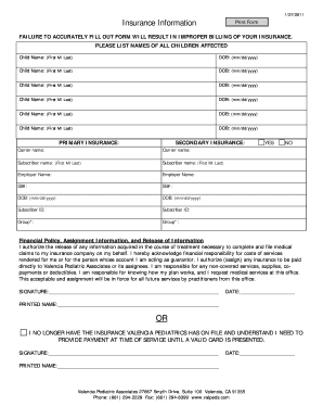 Insurance Information Form