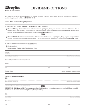 Dividend Options Form