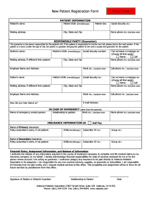 New Patient Registration Form