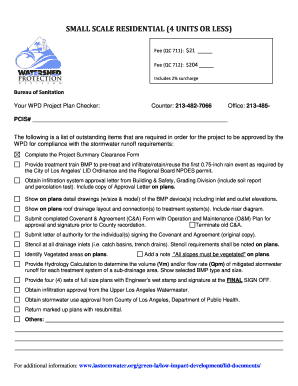 Los Angeles Stormwater Runoff Compliance Form