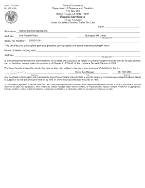 Louisiana Resale Certificate