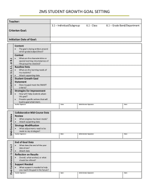 Student Growth Goal Setting Form
