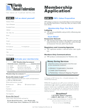 Florida Retail Federation Membership Application