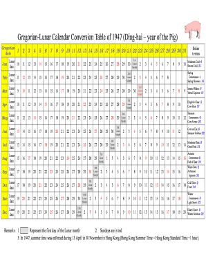 Lunar Calendar Conversion - Fill Online, Printable, Fillable, Blank |  pdfFiller