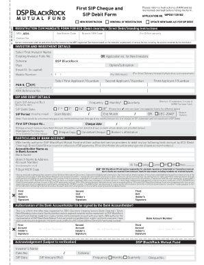 SIP Debit Registration Form