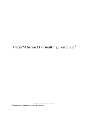 Academic Paper/Abstract Formatting Template