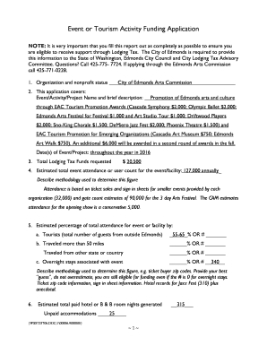 Edmonds Arts Commission Funding Application
