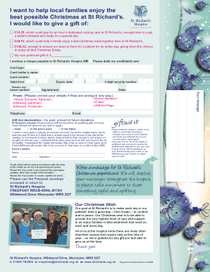 St Richard's Hospice Christmas Donation Form
