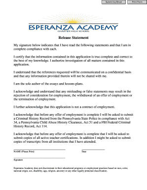 Teacher Employment Compliance Statement