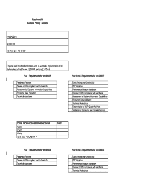 Cost and Pricing Template