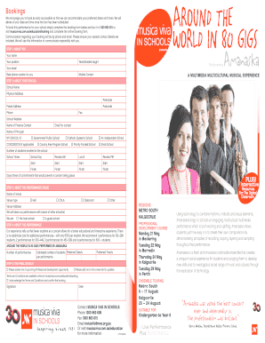School Performance Booking Form