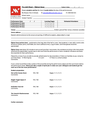 Pre-Visit Sheet for Ógham Soup Performance