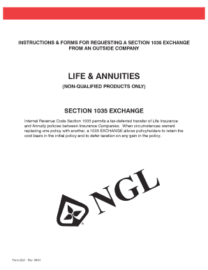 Section 1035 Exchange Request Form