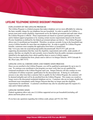 Minnesota Lifeline Telephone Service Discount Application
