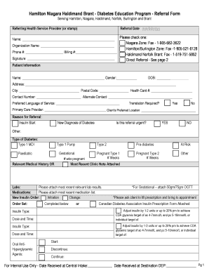 Diabetes Education Program Referral Form