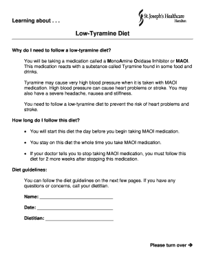 Low-Tyramine Diet Guidelines