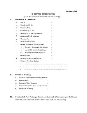 In-Service Training Form