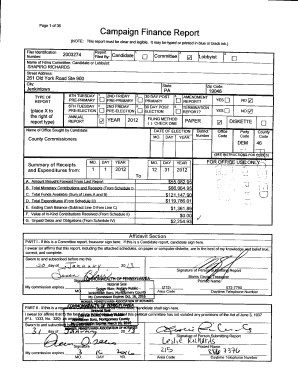 Campaign Finance Report