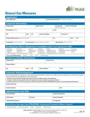 NYSEG/RG&E Natural Gas Measures Application