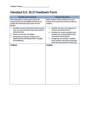 SLO Feedback Form