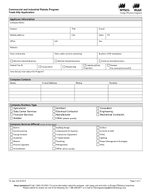 New York Commercial and Industrial Rebate Program Trade Ally Application