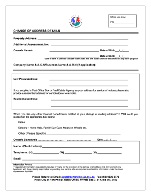 Change of Address Form