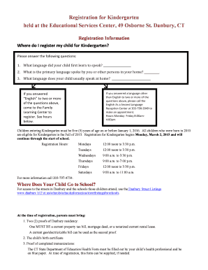Kindergarten Registration Form