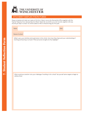 Student Reflection Form