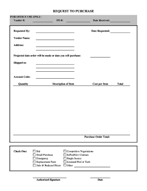 Request to Purchase Form
