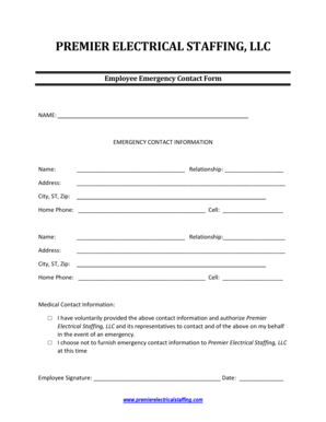 Employee Emergency Contact Form