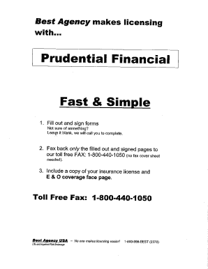 Prudential Direct Deposit Authorization Form