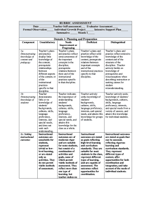 Teacher Self-Assessment Form