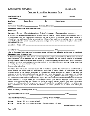Montgomery County School District Electronic Access Agreement