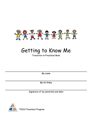 Preschool Transition Form