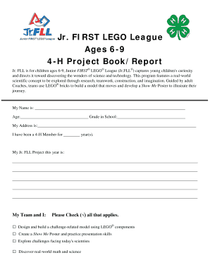 Junior FIRST LEGO League Project Report